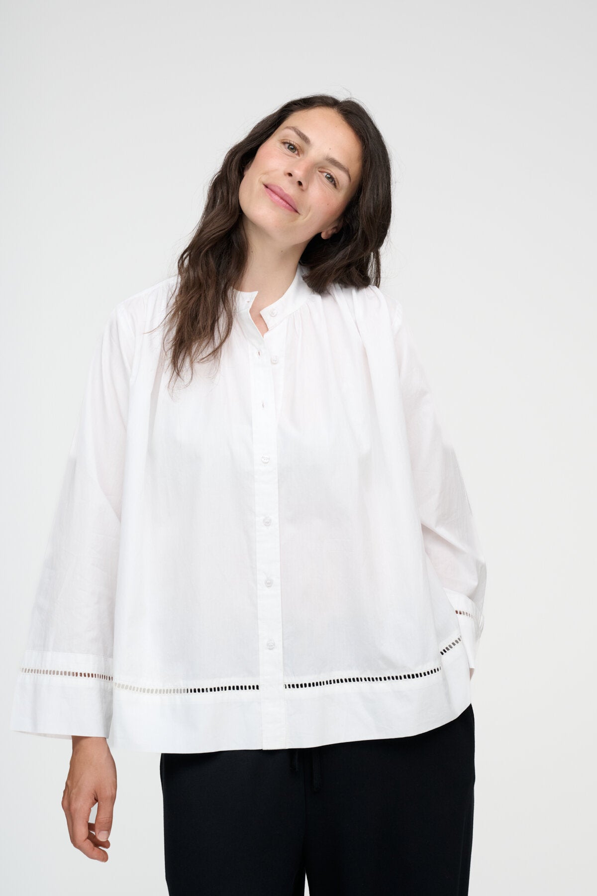 July Poplin skjorte - hvid